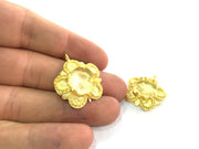 Gold Plated Brass Mountings ,  Blanks   (14 mm blank) G3446