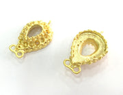 Gold Plated Brass Mountings ,  Blanks   (14x10 mm blank) G3447
