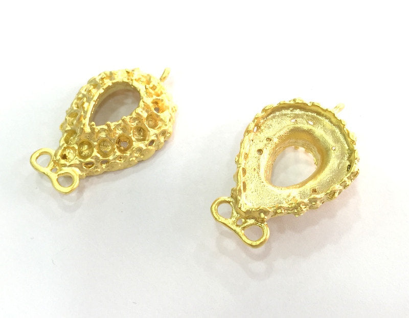 Gold Plated Brass Mountings ,  Blanks   (14x10 mm blank) G3447
