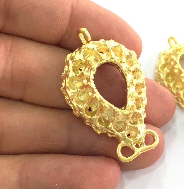 Gold Plated Brass Mountings ,  Blanks   (14x10 mm blank) G3447