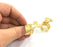 Adjustable  Ring Blank Gold Plated Brass  , Findings G3449