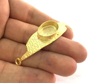 Gold Plated Brass Mountings ,  Blanks   (20x13 mm blank) G3450
