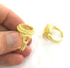 Gold Ring Settings Ring Blank Ring Bezel Base Cabochon Mountings Adjustable  (14mm Blank) , Gold Plated Brass G3455