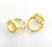 Gold Ring Settings Ring Blank Ring Bezel Base Cabochon Mountings Adjustable  (14mm Blank) , Gold Plated Brass G3455