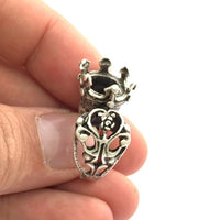 Adjustable Ring Blank (12mm Blank) , Antique Silver Plated Brass G3460