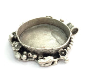 Antique Silver Plated Brass  Mountings , Blanks (30 mm blank) G3471