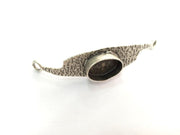 Antique Silver Plated Brass  Mountings , Blanks (18x13 mm blank) G3477
