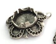 Antique Silver Plated Brass  Mountings , Blanks (14 mm blank) G3461