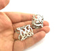 Adjustable Thumb Ring Blank, Antique Silver Plated Brass G3483