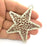 Star Pendants , Antique Silver Plated 65 mm   G3485