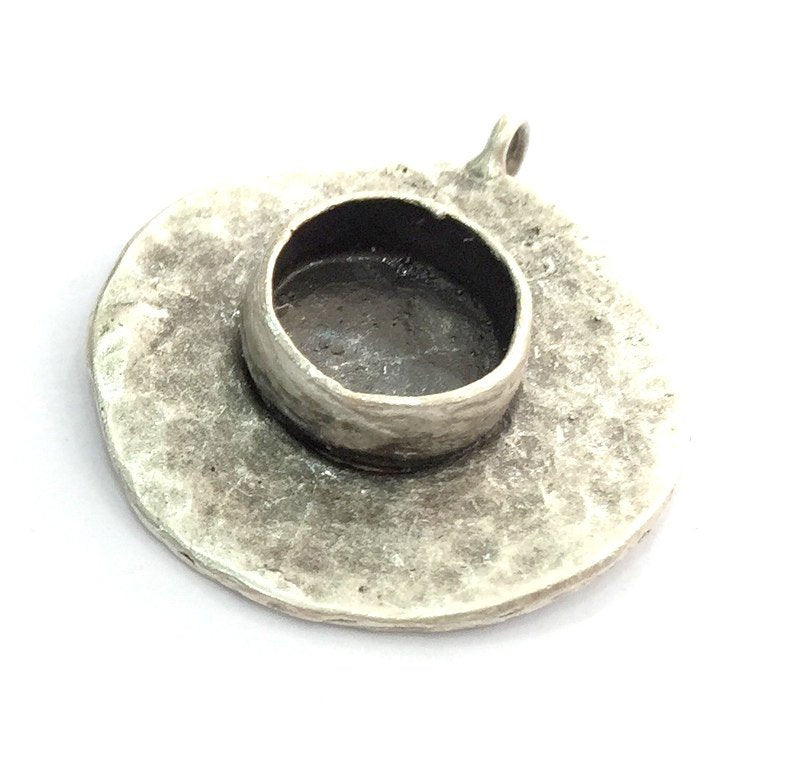 Antique Silver Color  Brass  Mountings , Blanks (12 mm blank) G5270
