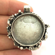 Antique Silver Plated Brass  Mountings , Blanks (30 mm blank) G3471