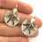 2 Flower Charms, Antique Silver Plated Brass   G3473
