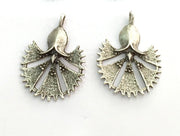 2 Flower Charms, Antique Silver Plated Brass   G3473