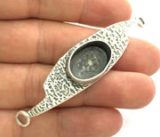 Antique Silver Plated Brass  Mountings , Blanks (18x13 mm blank) G3477
