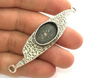 Antique Silver Plated Brass  Mountings , Blanks (18x13 mm blank) G3477