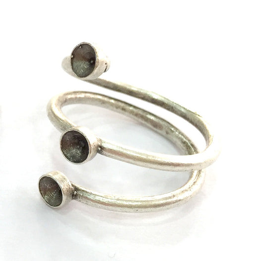 Adjustable Ring Blank (4mm Blank) , Antique Silver Plated Brass G3498