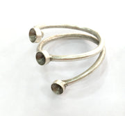 Adjustable Ring Blank (4mm Blank) , Antique Silver Plated Brass G3498