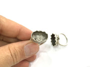Silver Ring Settings Ring Blank Ring Bezel Base Cabochon Mountings Adjustable  (18x13mm Blank)  , Antique Silver Plated Brass G3505