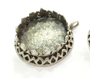 Antique Silver Plated Brass  Mountings , Blanks (20 mm blank) G3506
