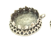Antique Silver Plated Brass  Mountings , Blanks (20 mm blank) G3506