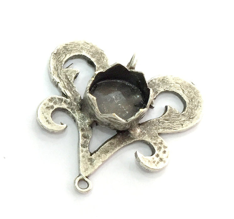 Antique Silver Plated Brass  Mountings , Blanks (10 mm blank) G3487