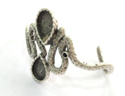 Adjustable Bracelet Blank Findings , Antique Silver Plated Brass G3512