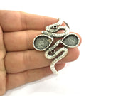 Adjustable Bracelet Blank Findings , Antique Silver Plated Brass G3512