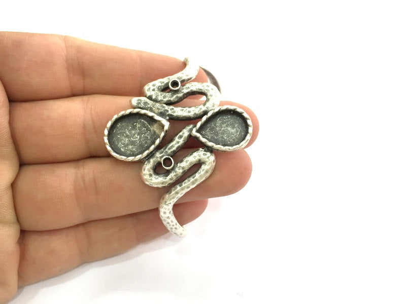 Adjustable Bracelet Blank Findings , Antique Silver Plated Brass G3512