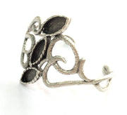 Adjustable Bracelet Blank Findings , Antique Silver Plated Brass G3510