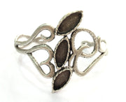 Adjustable Bracelet Blank Findings , Antique Silver Plated Brass G3510