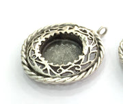 Antique Silver Plated Brass  Mountings , Blanks (15 mm blank) G3493