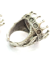 Adjustable Ring Blank (20mm Blank) , Antique Silver Plated Brass G3496