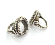 Adjustable Ring Blank  (18mm Blank), Antique Silver Plated Brass G3503