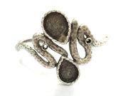 Adjustable Bracelet Blank Findings , Antique Silver Plated Brass G3512