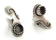 Adjustable Ring Blank (12mm Blank), Antique Silver Plated Brass G3516