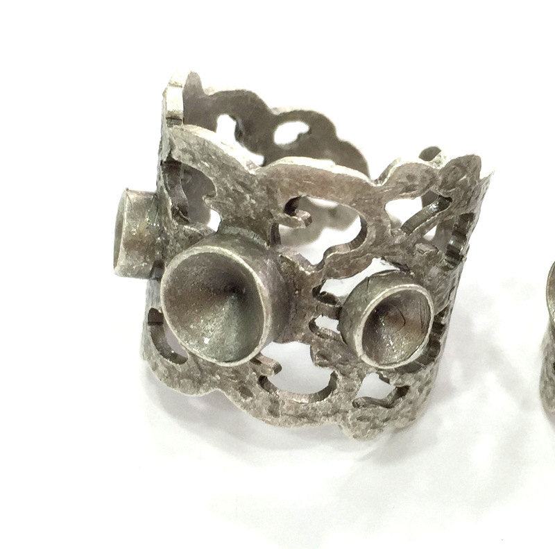 Adjustable Ring Blank (4mm and 5mm Blank) , Antique Silver Plated Brass G3519