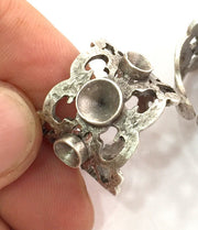 Adjustable Ring Blank (4mm and 5mm Blank) , Antique Silver Plated Brass G3519