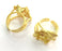 Adjustable Ring Blank (10mm Blank) , Gold Plated Brass G3526