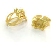 Adjustable Ring Blank (10mm Blank) , Gold Plated Brass G3526