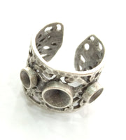 Adjustable Ring Blank (4mm and 5mm Blank) , Antique Silver Plated Brass G3527