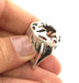 Silver Ring Blank Bezel Settings Cabochon Base Mountings Adjustable (18mm Blank) , Antique Silver Plated Brass G3532