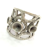 Adjustable Ring Blank (4mm and 5mm Blank) , Antique Silver Plated Brass G16741