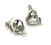 Silver Ring Bezel Base Settings Blank Cabochon Base Mountings Adjustable (8mm Blank) , Antique Silver Plated Brass G16441