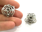 Adjustable Ring Blank (4mm and 5mm Blank) , Antique Silver Plated Brass G3554