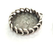 Antique Silver Plated Brass  Mountings , Blanks (20 mm blank) G3555