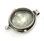 Antique Silver Plated Brass  Mountings , Blanks (25 mm blank) G3559