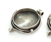 Antique Silver Plated Brass  Mountings , Blanks (25 mm blank) G3559