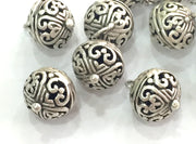 2 pcs (18x14 mm) Antique Silver Plated Brass Charms G3575