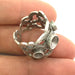 Adjustable Ring Blank (4mm and 5mm Blank) , Antique Silver Plated Brass G3519